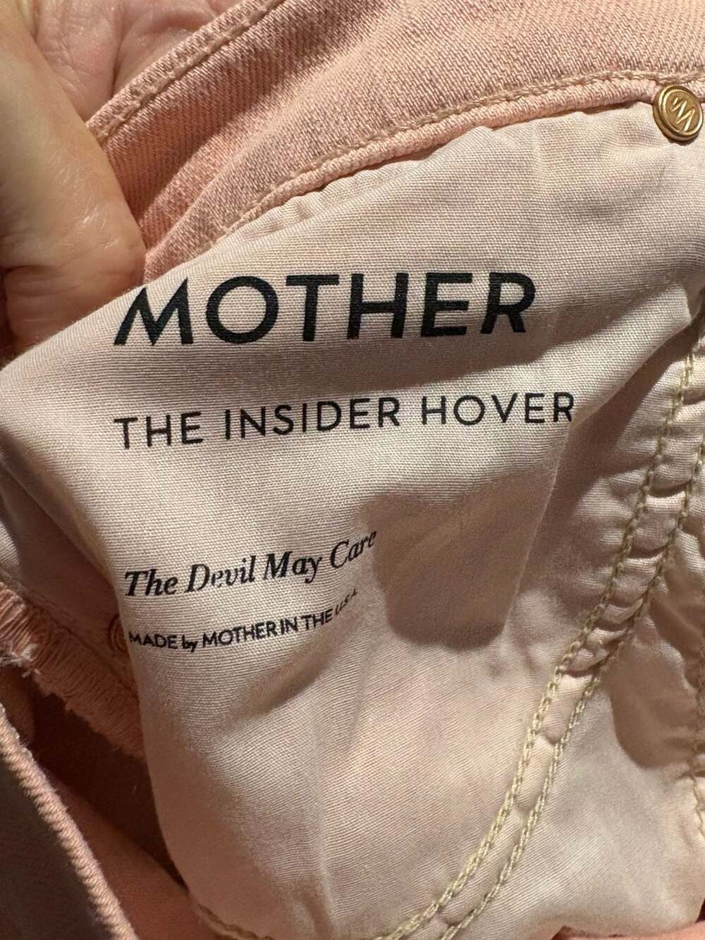 MOTHER Superior The Insider Hover Ankle Flare Jeans in Peach Parfait - Picture 4 of 5